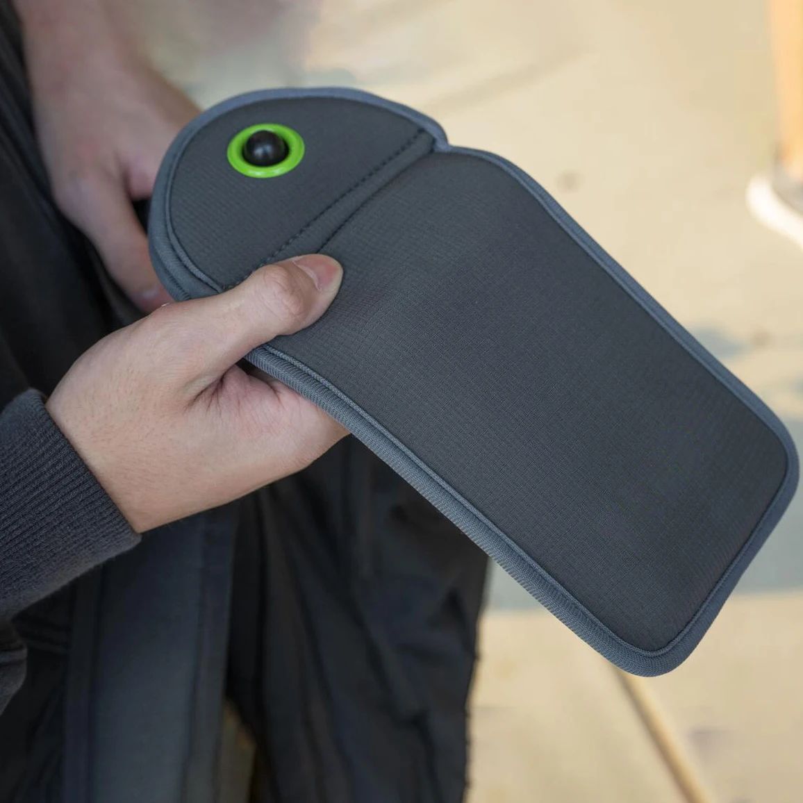 Interior of FocusVault pouch with phone inserted